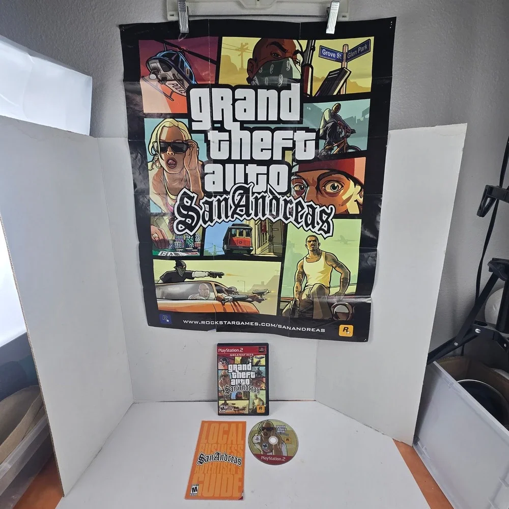 Grand Theft Auto San Andreas PS2 Greatest Hits CIB Complete W/ Map Poster Manual